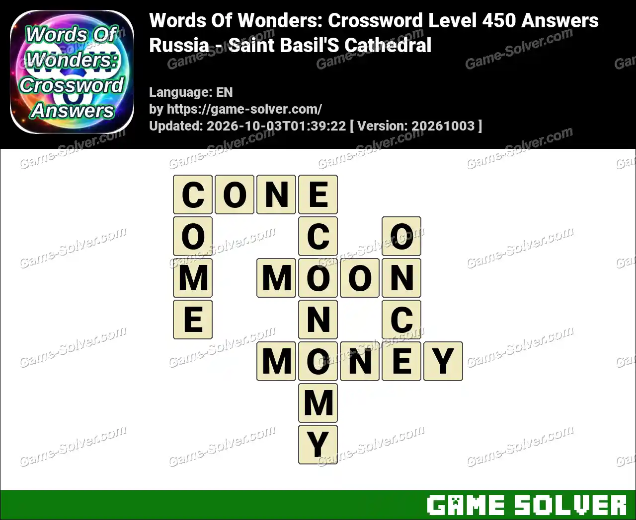 Words Of Wonders: Crossword Level 450 Answers – Russia – Saint Basil’S Cathedral